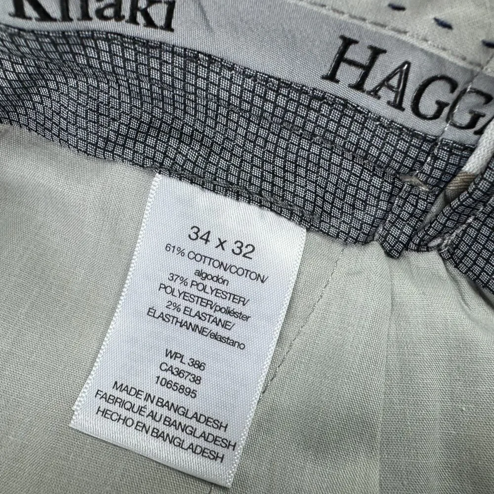 Haggar Mens Premium Iron Free Classic Fit Dress Pants Sand Beige 34x32